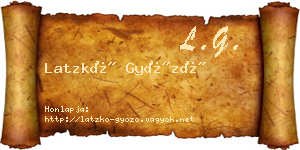 Latzkó Győző névjegykártya